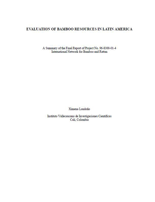 Evaluation of Bamboo Resources in Latin America